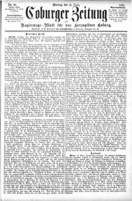 Coburger Zeitung Montag 16. März 1885