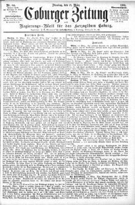 Coburger Zeitung Dienstag 17. März 1885