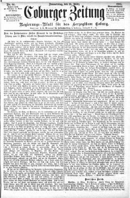 Coburger Zeitung Donnerstag 19. März 1885