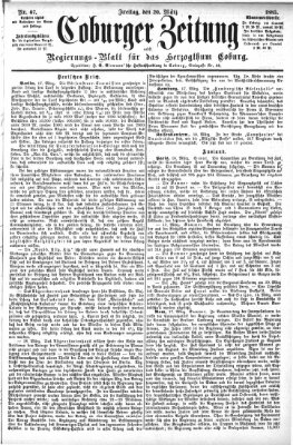 Coburger Zeitung Freitag 20. März 1885