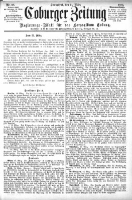 Coburger Zeitung Samstag 21. März 1885