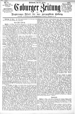 Coburger Zeitung Mittwoch 25. März 1885