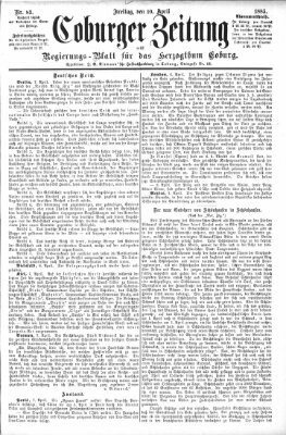 Coburger Zeitung Freitag 10. April 1885