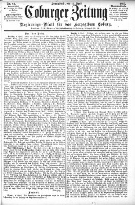 Coburger Zeitung Samstag 11. April 1885