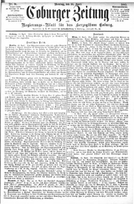 Coburger Zeitung Montag 20. April 1885