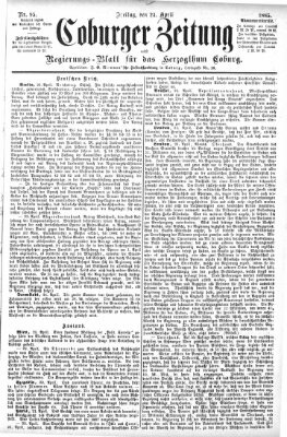 Coburger Zeitung Freitag 24. April 1885