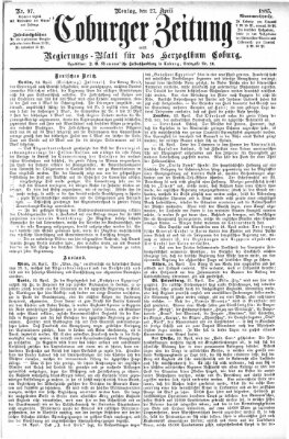 Coburger Zeitung Montag 27. April 1885