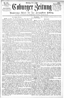 Coburger Zeitung Montag 4. Mai 1885