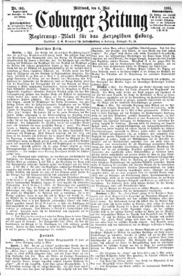 Coburger Zeitung Mittwoch 6. Mai 1885