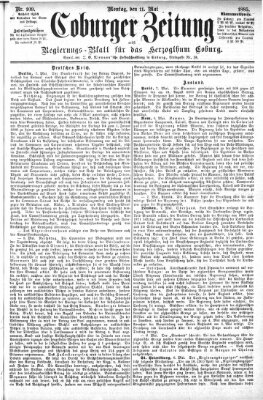 Coburger Zeitung Montag 11. Mai 1885