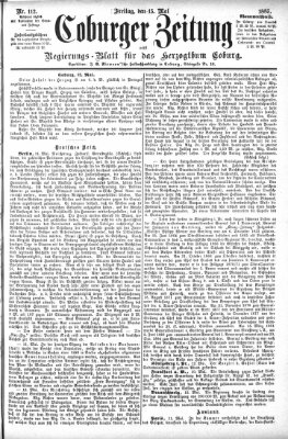 Coburger Zeitung Freitag 15. Mai 1885