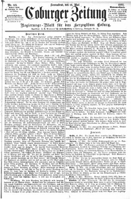 Coburger Zeitung Samstag 16. Mai 1885