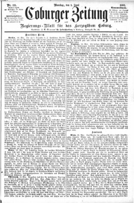 Coburger Zeitung Montag 1. Juni 1885