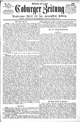 Coburger Zeitung Mittwoch 3. Juni 1885