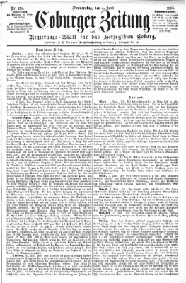 Coburger Zeitung Donnerstag 4. Juni 1885