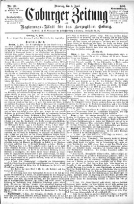 Coburger Zeitung Dienstag 9. Juni 1885