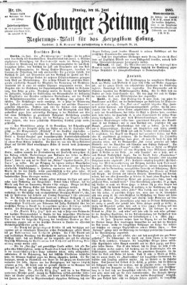 Coburger Zeitung Dienstag 16. Juni 1885