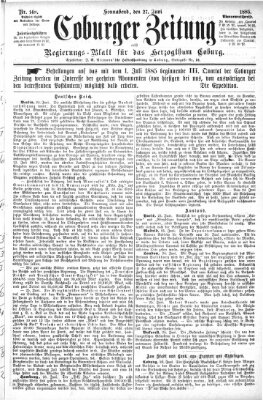 Coburger Zeitung Samstag 27. Juni 1885