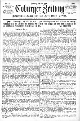 Coburger Zeitung Montag 29. Juni 1885