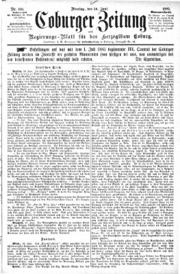 Coburger Zeitung Dienstag 30. Juni 1885