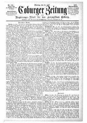 Coburger Zeitung Dienstag 28. Juli 1885