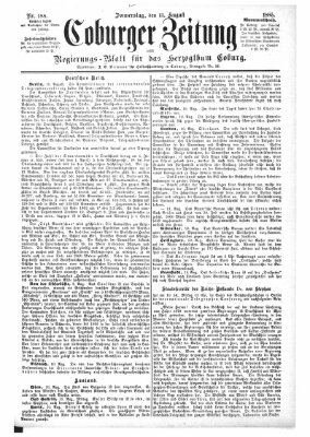 Coburger Zeitung Donnerstag 13. August 1885