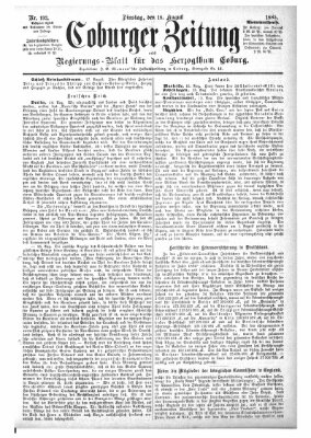 Coburger Zeitung Dienstag 18. August 1885