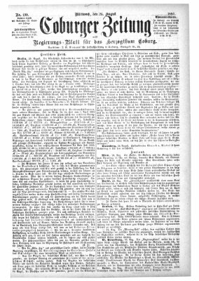 Coburger Zeitung Mittwoch 26. August 1885