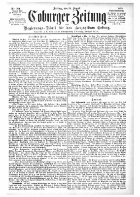 Coburger Zeitung Freitag 28. August 1885