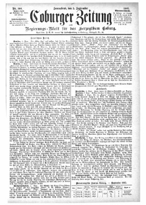 Coburger Zeitung Samstag 5. September 1885