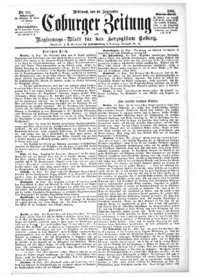 Coburger Zeitung Mittwoch 16. September 1885