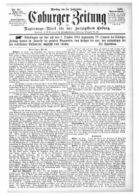 Coburger Zeitung Montag 28. September 1885