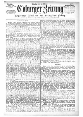 Coburger Zeitung Dienstag 6. Oktober 1885