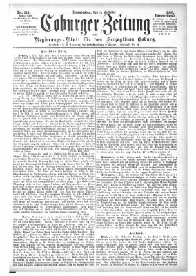 Coburger Zeitung Donnerstag 8. Oktober 1885