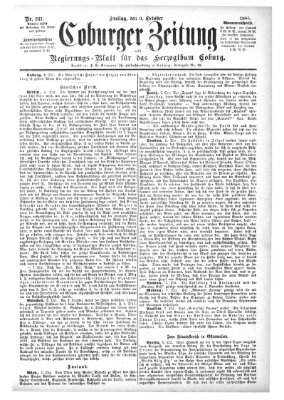 Coburger Zeitung Freitag 9. Oktober 1885