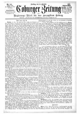 Coburger Zeitung Freitag 16. Oktober 1885