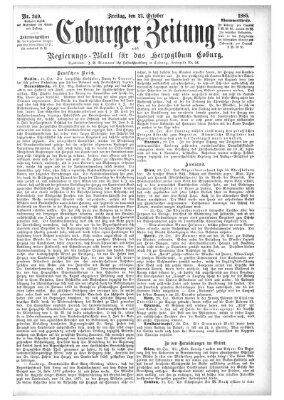 Coburger Zeitung Freitag 23. Oktober 1885