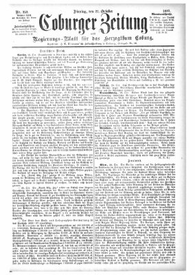 Coburger Zeitung Dienstag 27. Oktober 1885