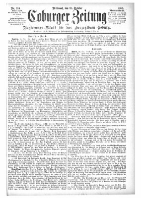 Coburger Zeitung Mittwoch 28. Oktober 1885