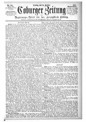 Coburger Zeitung Freitag 30. Oktober 1885