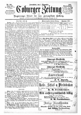 Coburger Zeitung Samstag 7. November 1885