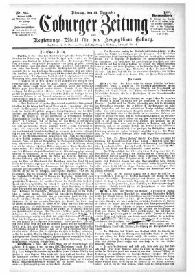 Coburger Zeitung Dienstag 10. November 1885