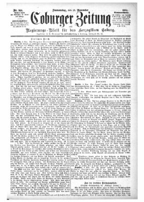 Coburger Zeitung Donnerstag 12. November 1885