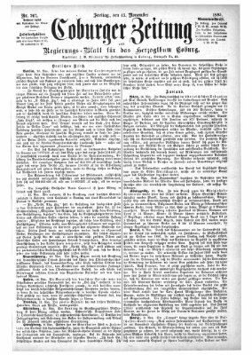 Coburger Zeitung Freitag 13. November 1885