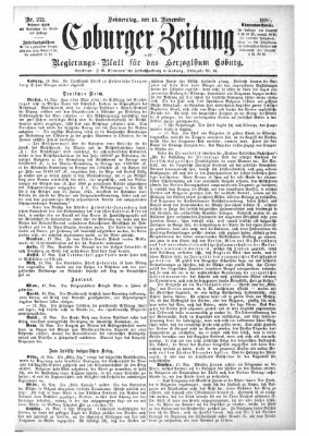 Coburger Zeitung Donnerstag 19. November 1885