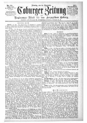 Coburger Zeitung Dienstag 24. November 1885