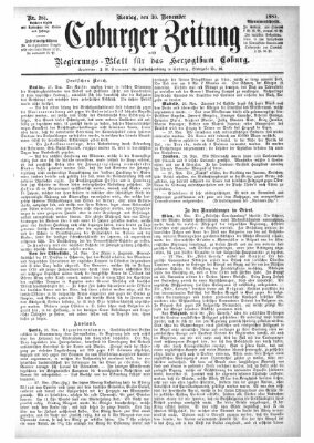 Coburger Zeitung Montag 30. November 1885