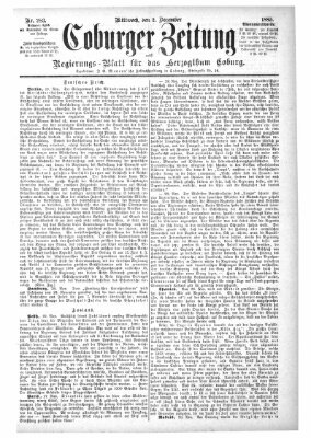 Coburger Zeitung Mittwoch 2. Dezember 1885