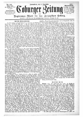 Coburger Zeitung Samstag 5. Dezember 1885