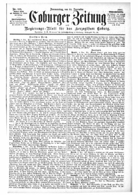 Coburger Zeitung Donnerstag 10. Dezember 1885